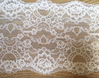 Metre 32mm Natural Cream Crochet Cotton Scallop Edge Wedding Lace Ribbon