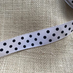 スーパーリボンズ 水玉リボン 白地に黒の斑点 幅25mm 3メートル ギフトラッピング、裁縫、工芸品