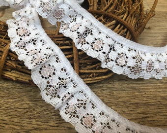 Bows Ribbon and Lace~Pretty Dusky Pink 1.25"/3cm Flower Edge Satin Guipure Lace Bows Ribbon and Lace~Pretty Dusky Pink 1.25"/3cm Flower Edge Satin Guipure Lace