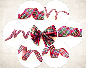 Berisfords premium Quality Scottish Approved Royal Stewart Tartan Red Ribbon. Choose Length & Width