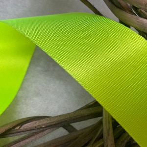 30MM Canvas Shiny Webbing Fluorescent  YELLOW X 1 METRE
