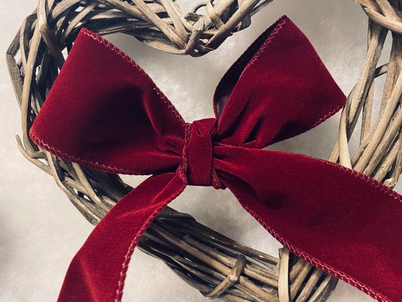 Navy Blue Velvet Wire Edge Christmas Bow - Package Perfect Bows