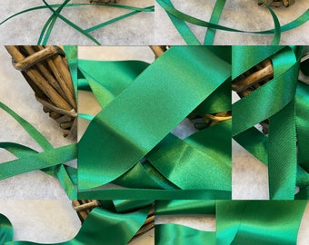 Berisfords Ribbon Premium Quality ECO FRIENDLY Shade 24 Bottle Green Double Faced Satin  Choose Length & Width. Made in UK