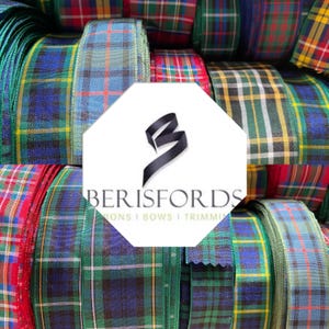 Berisfords premium Quality Scottish Approved Tartan Ribbon Choice of 17 Tartans in 6 Widths Priced per Metre