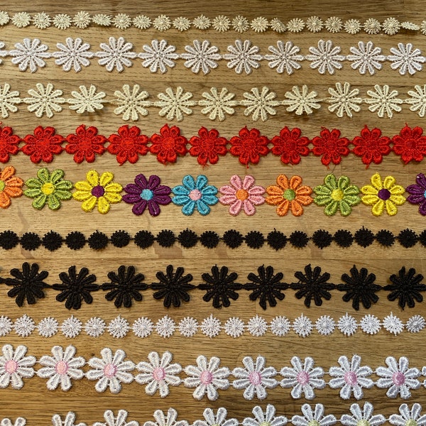 Beautiful Selection Daisy Guipure Lace Trimming. Choice of Colours. Priced Per Metre. Dress making, Sewing, Crafts