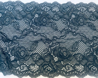 Sewing/Crafts/Lingerie Pretty & Dainty 2cm/3/4" Navy Blue Stretch Lace Trim 
