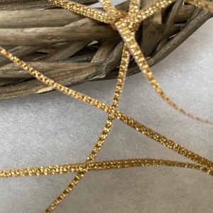 Antique Gold Ribbon BERISFORDS GOLD LAME 3/7/15/25/40mm 1m/3m/5m 10m Length  Golden Wedding Trim Dark Gold Sparkle Embellishment 