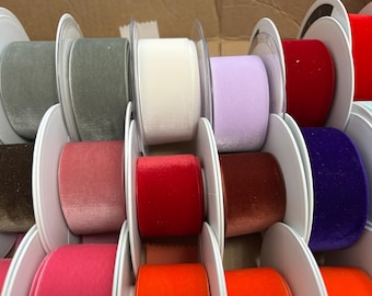 Berisfords Luxury Velvet Ribbon Choice of 50 Shades in 9mm 16mm 22mm 36mm 50mm Widths.Perfect for Crafts, Sewing, Gift Wrapping