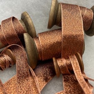 Berisfords Metallic Glitter Sparkly Copper Lame Ribbon Auswahl an Breiten Perfekt für Geschenkverpackungen, Dekorationen