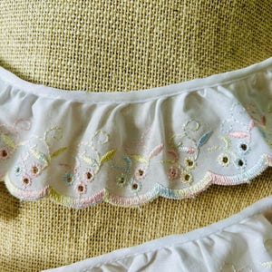 3 METER Weiß & Pastell Versammelt Broderie Anglaise Spitzenbesatz Ca. 2 "/ 5 cm Breite