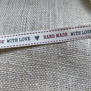 Nastro fatto a mano con amore di Super Ribbons, larghezza 15 mm, confezione regalo, cucito, artigianato