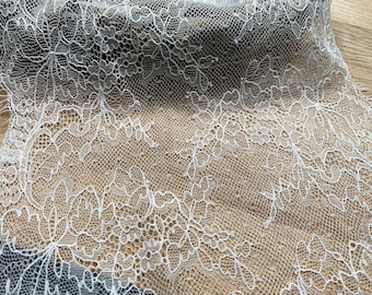 Simply Elegant 9" Ivory Eyelash Flat Galloon Lace Trim 1.5 Metre Length Perfect for Table Runner. Lingerie, Bridal