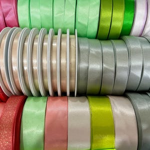 BERISFORDS 工場在庫一掃セール 20メートルロール 両面サテンリボン 若干の傷あり 英国製
