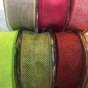38 mm Eleganza Country Hessian Designer-lint met beugels GEPRIJS PER METER Perfect voor strikken en cadeauverpakkingen