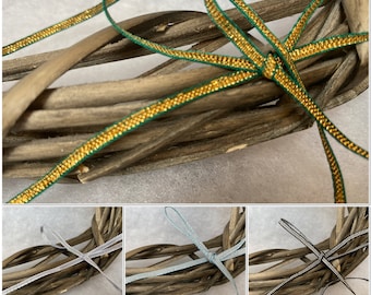 CLEARANCE Berisfords 3mm Metallic DragonFly Ribbon. Craft/ Decorations.Perfect Tying Ribbon. Choice of Shades.