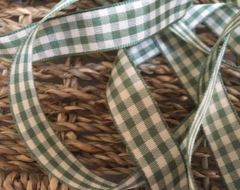 Berisfords Natural Gingham Karoband 10, 15, 25 Breite. Auswahl der Farben