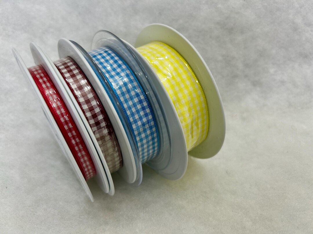 Berisfords Gingham Check Ribbon FULL 20 METRE ROLL Choice of 10 Colours ...
