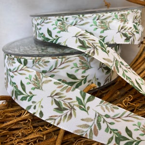Lint in botanische stijl Berisfords Vine, 15 mm of 25 mm breed, perfect voor bruiloften Bloemstukken Cadeauverpakking of gebak