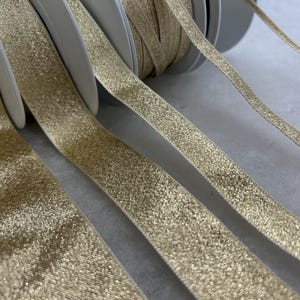 Berisfords Metallic Glitter Sparkly Gold Lame Ribbon Auswahl an Breiten Perfekt für Geschenkverpackungen, Dekorationen