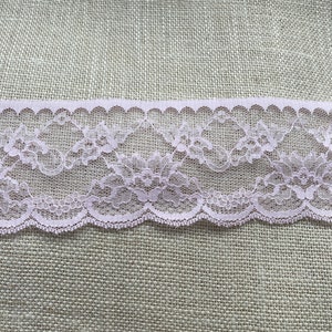 Bordure en dentelle plate rose layette 80 mm de largeur Couture assez florale. Loisirs créatifs, bébé, lingerie FABRIQUÉ AU ROYAUME-UNI