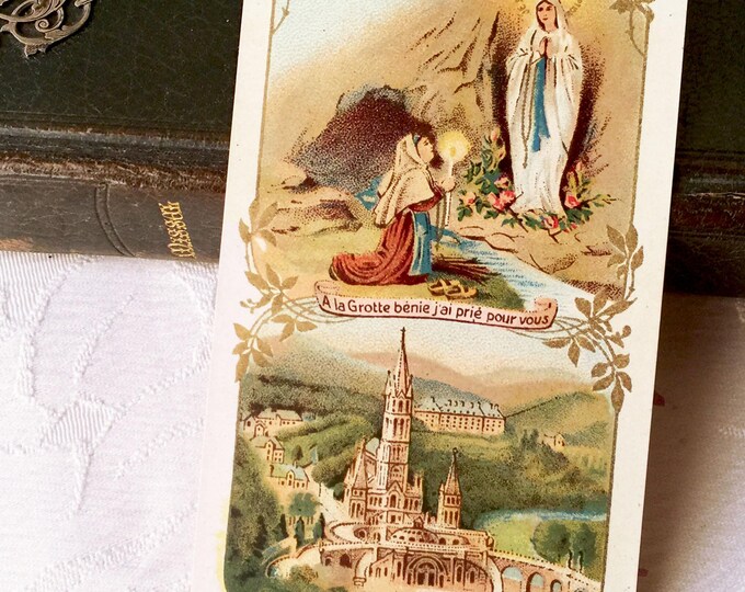 Vintage French Virgin Mary Prayer Card, Catholic Holy Card of Our Lady ...