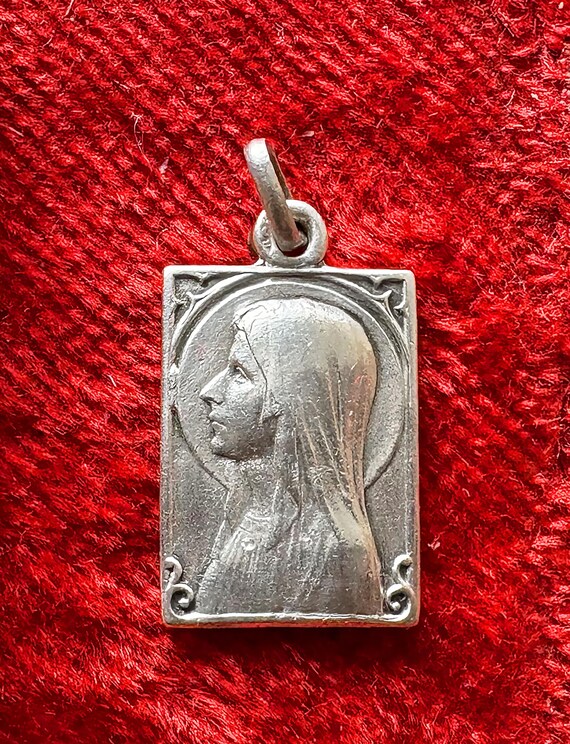 Antique French Virgin Mary Art Deco Medal Our Lady of… - Gem