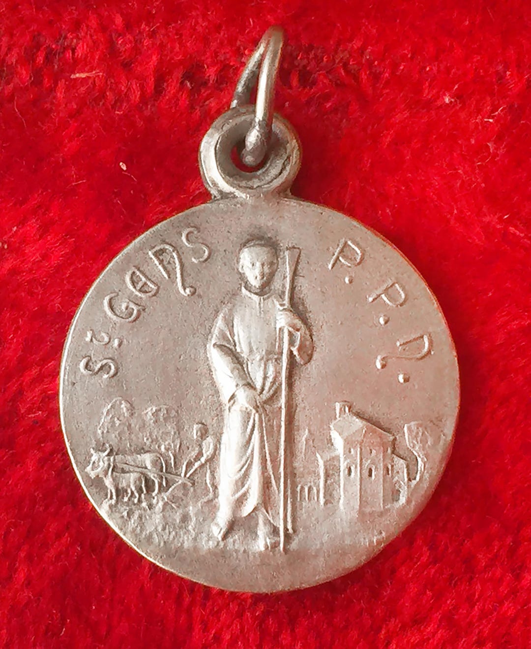 Rare Saint Gens Catholic Pendant, Vintage French Saint of Provence ...