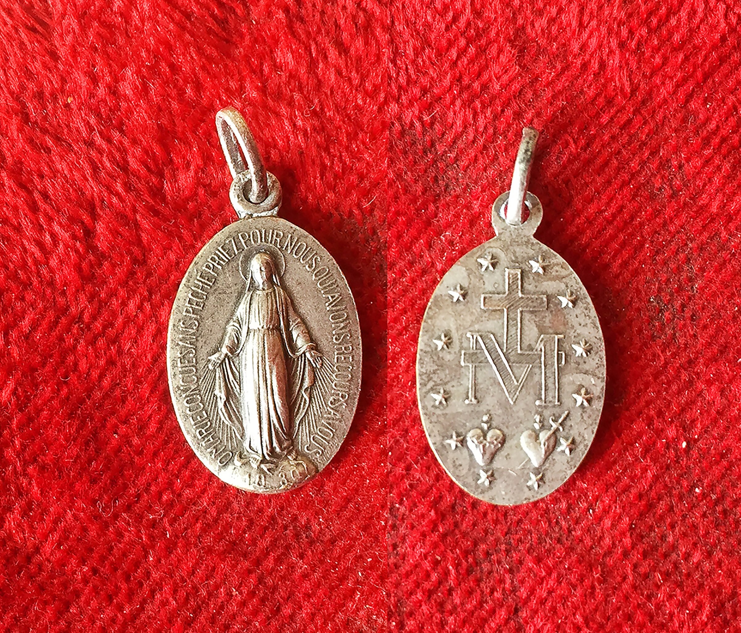 Médaille Vintage Français Marie Immaculée, Pendentif Immaculée Conception, Vierge Marie, Médaille Re