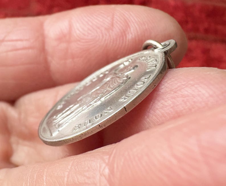 Antique French Virgin Mary Medal 1890s, Rare Catholic Pendant Our Lady ...