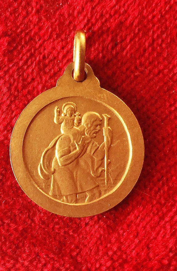 Vintage French Saint Therese religious medal cath… - image 9