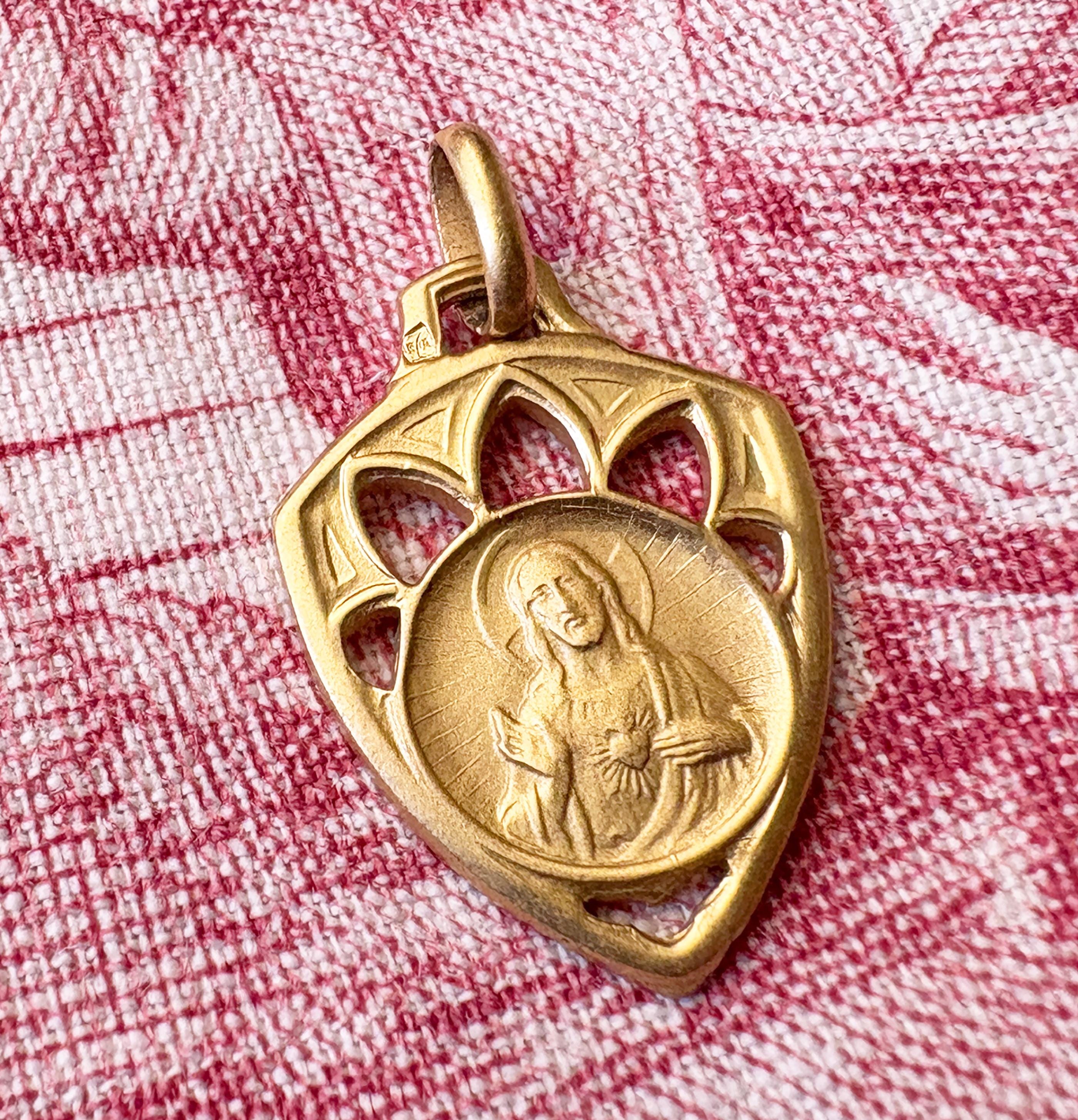 Pendentif Ancien Ange En Plaqué Or Et émail Bleu – Baptême – 1,2 Cm