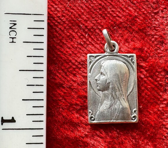 Antique French Virgin Mary Art Deco Medal Our Lady of… - Gem