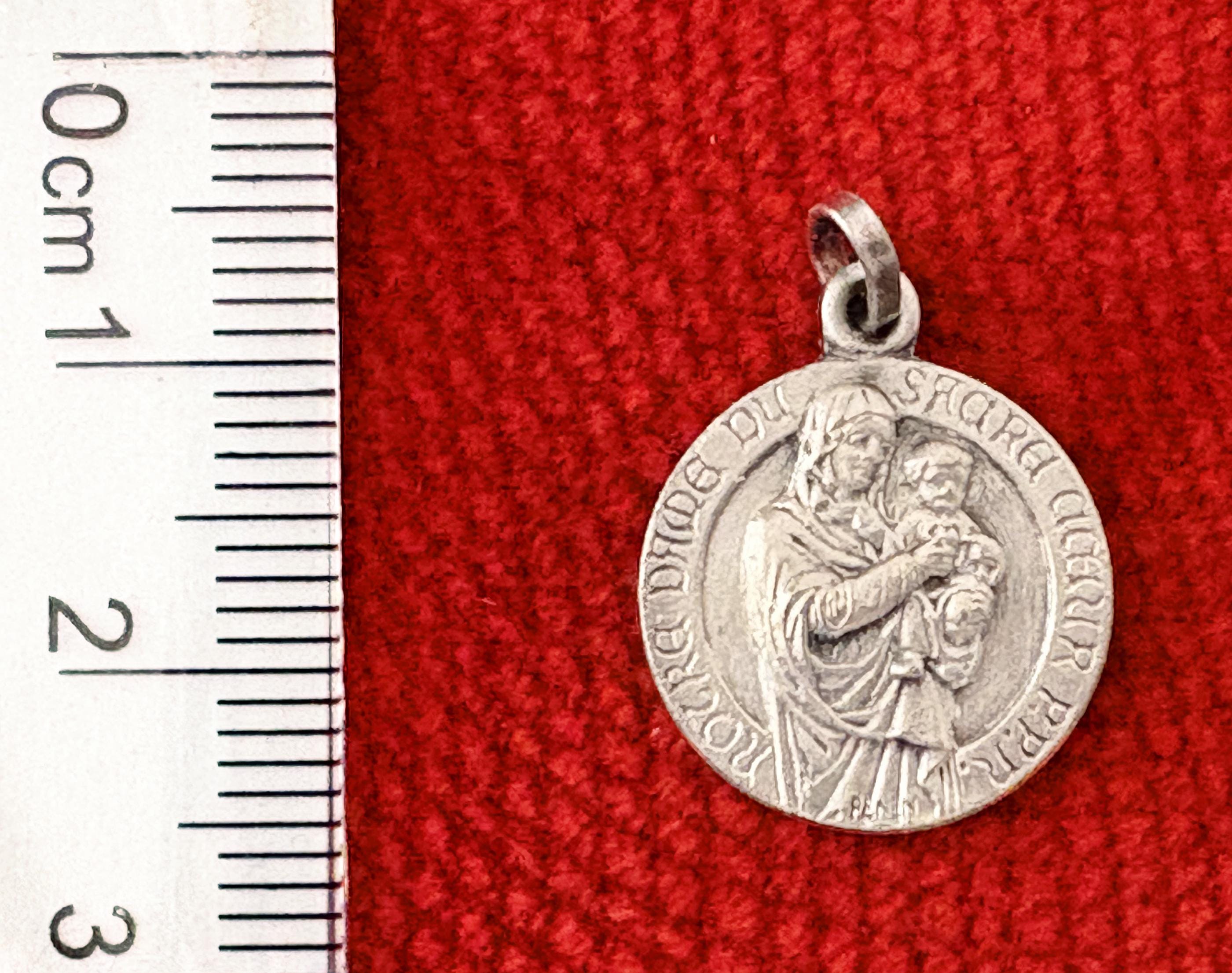 Vintage French Virgin Mary Medal PENIN Signed, Our Lady of Sacred Heart ...