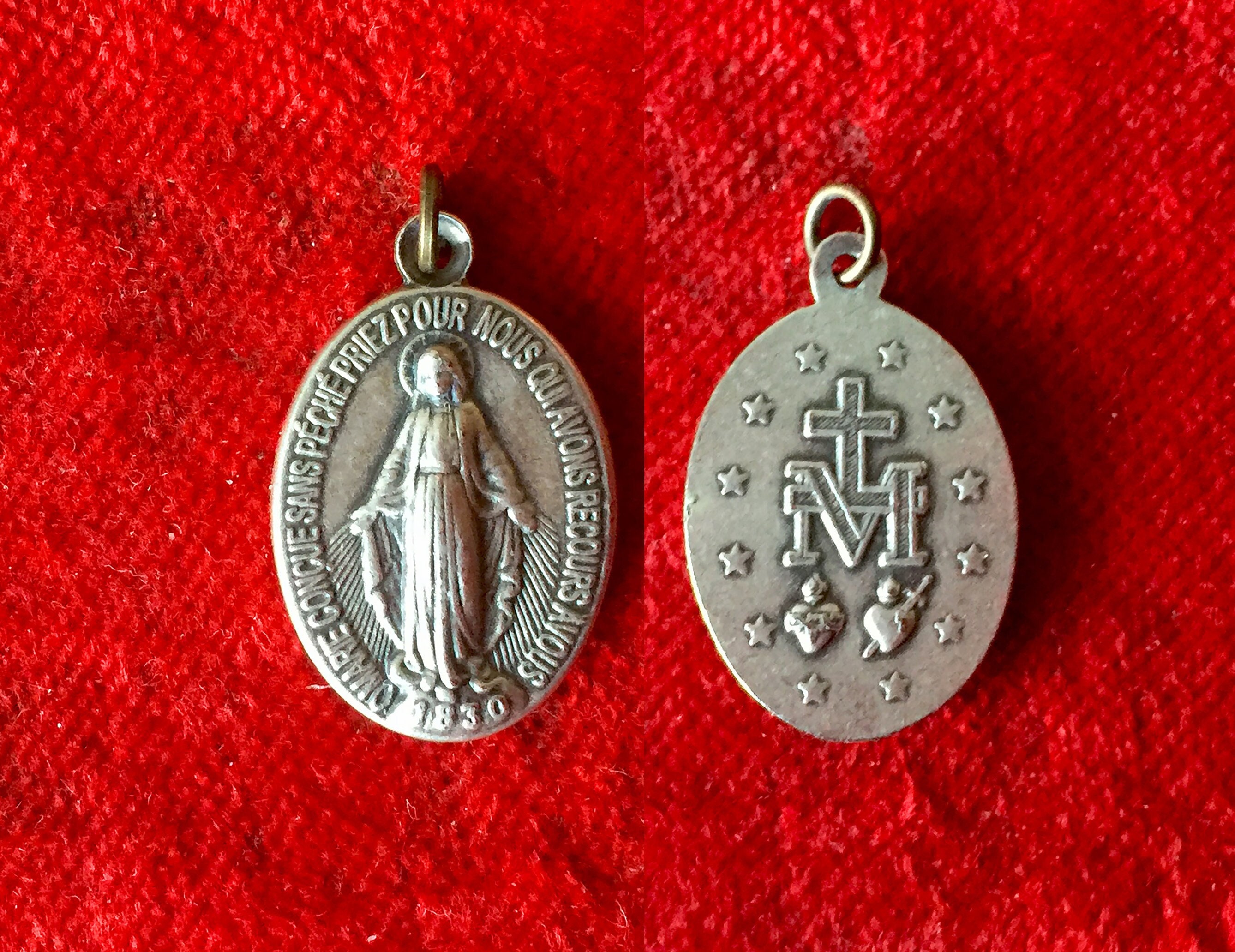 Médaille Vintage Français Marie Immaculée, Pendentif Immaculée Conception, Vierge Marie, Médaille Re