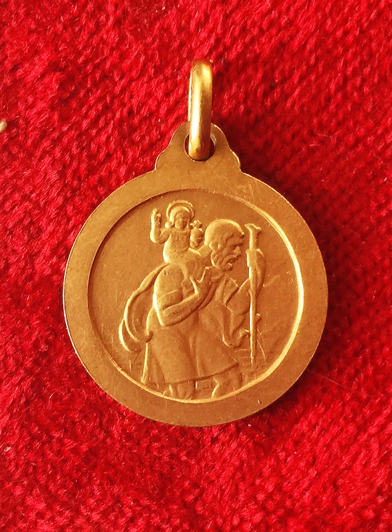 Vintage French Saint Therese religious medal cath… - image 4