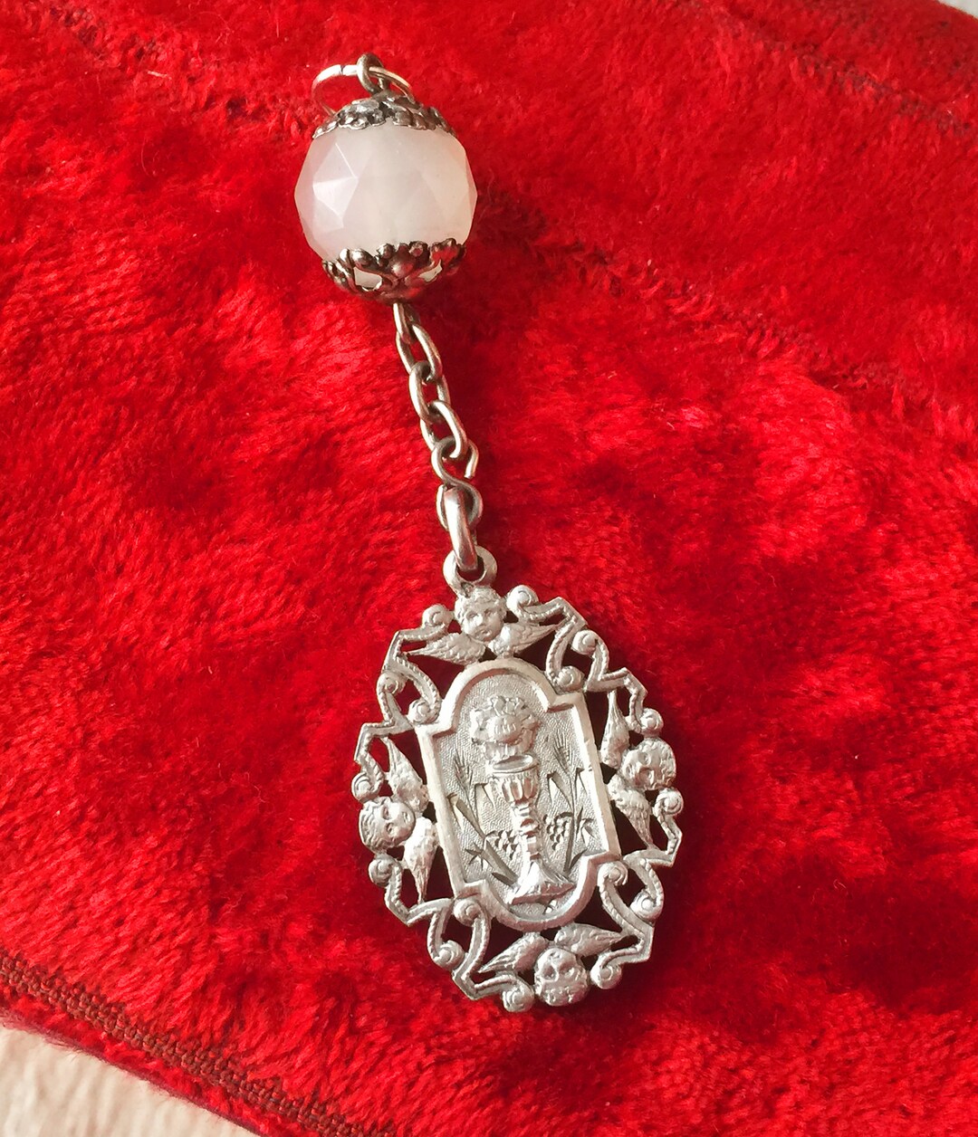 Pendentif Croix De Communion Catholique Vintage - Occasion En Bon état - Fabriqué En France