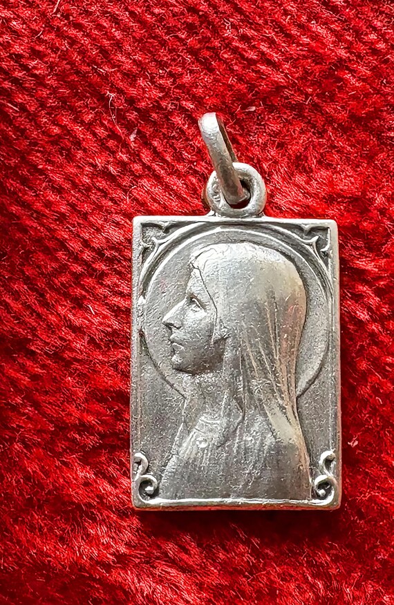 Antique French Virgin Mary Art Deco Medal Our Lady of… - Gem