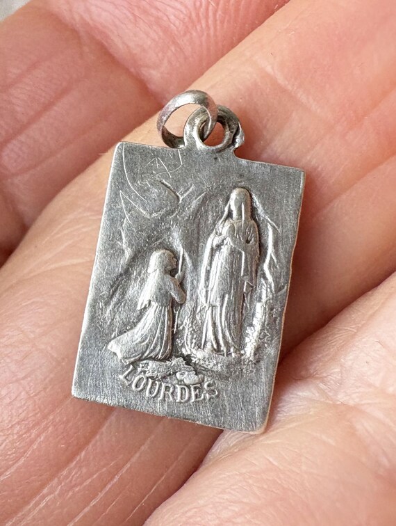 Antique French Virgin Mary Art Deco Medal Our Lady of… - Gem