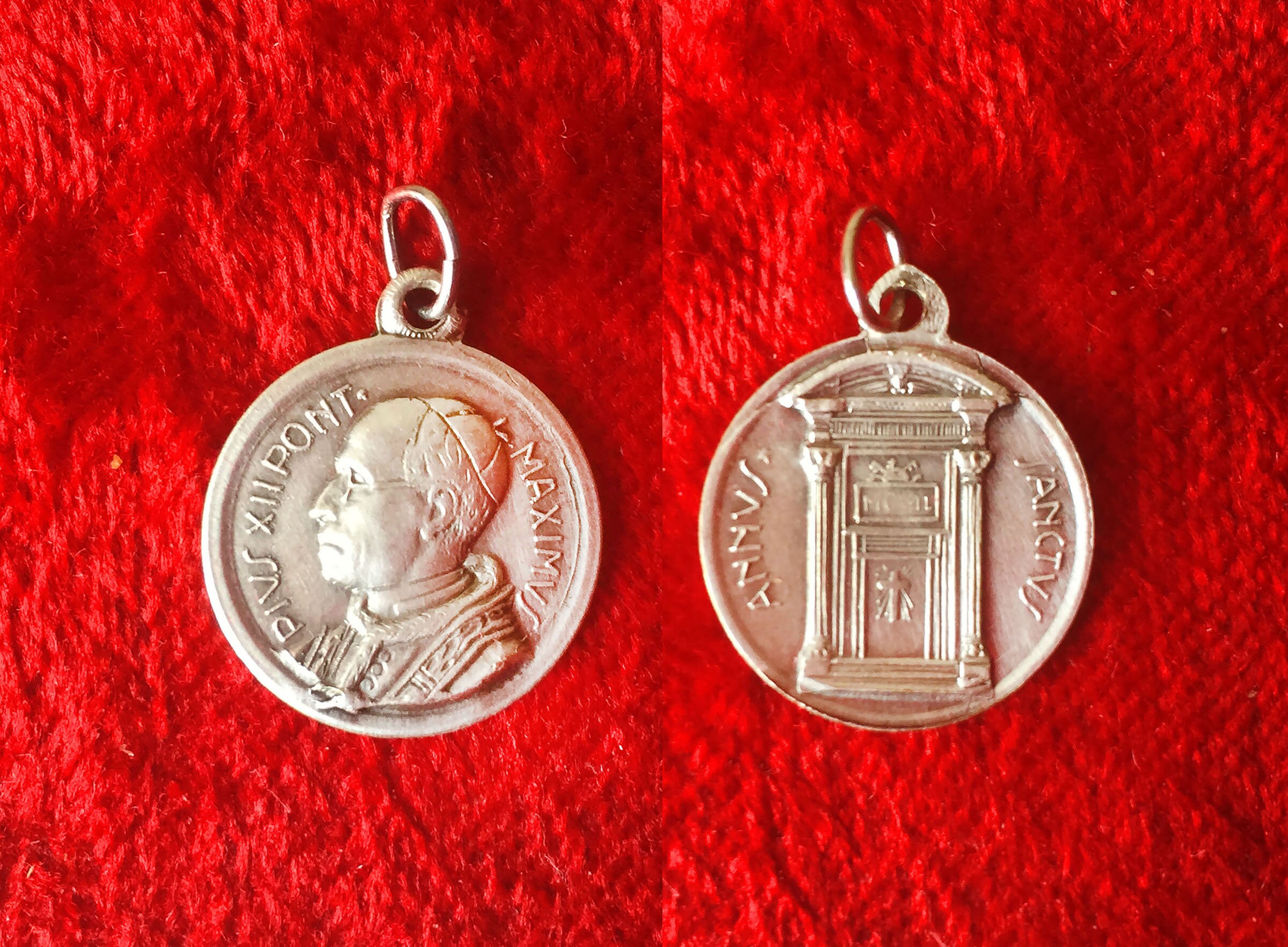 Médaille Vintage Pape Pie Xii, Médaille Commémorative, Catholique, Religieuse Vintage, Métal Argenté