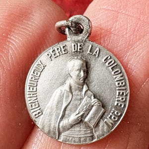 Zeldzame vintage Franse katholieke heilige medaille Claude Colombiere/Margaret Mary Alacoque, Heilig Hartdevotie