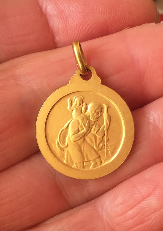 Vintage French Saint Therese religious medal cath… - image 5