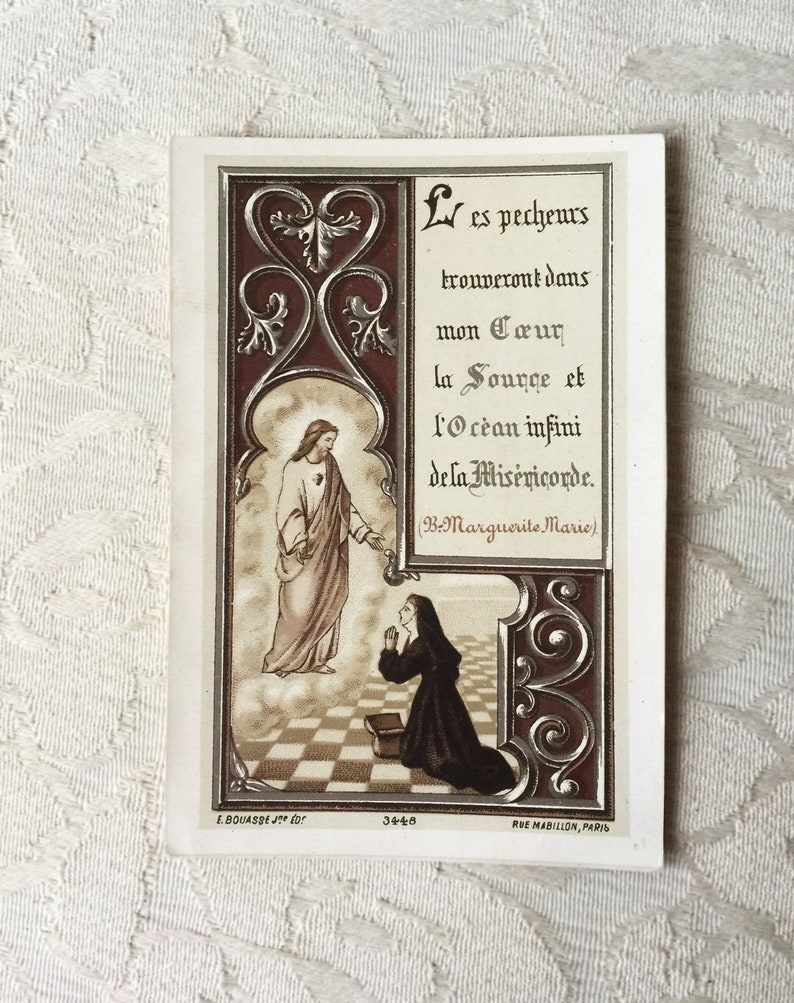 1900's antique Holy card Saint Margaret Mary Etsy