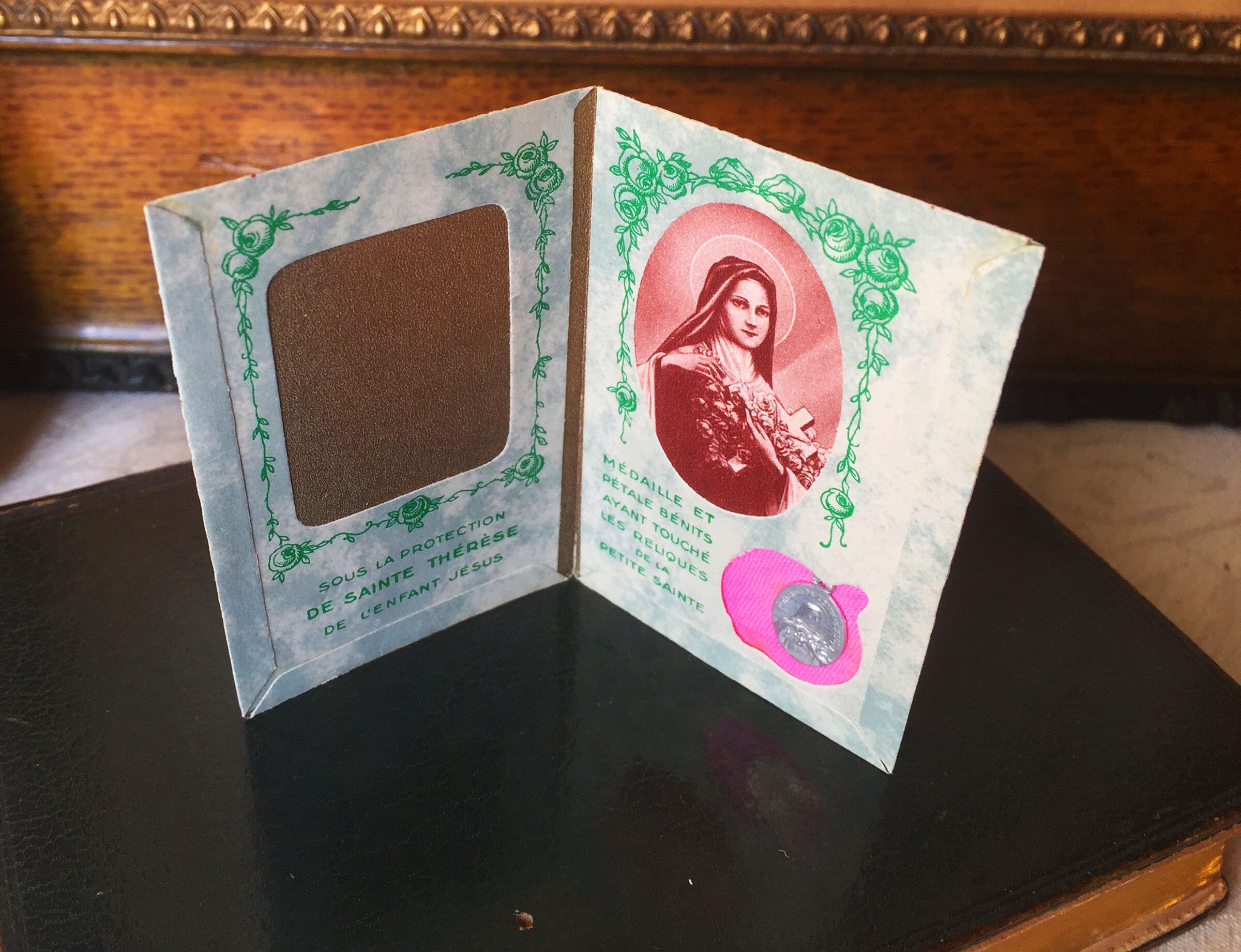 1920S Sainte Thérèse Relique, Carte Pieuse, Image Sainte, Reliquaire, Catholique, Sanctuaire St Thér