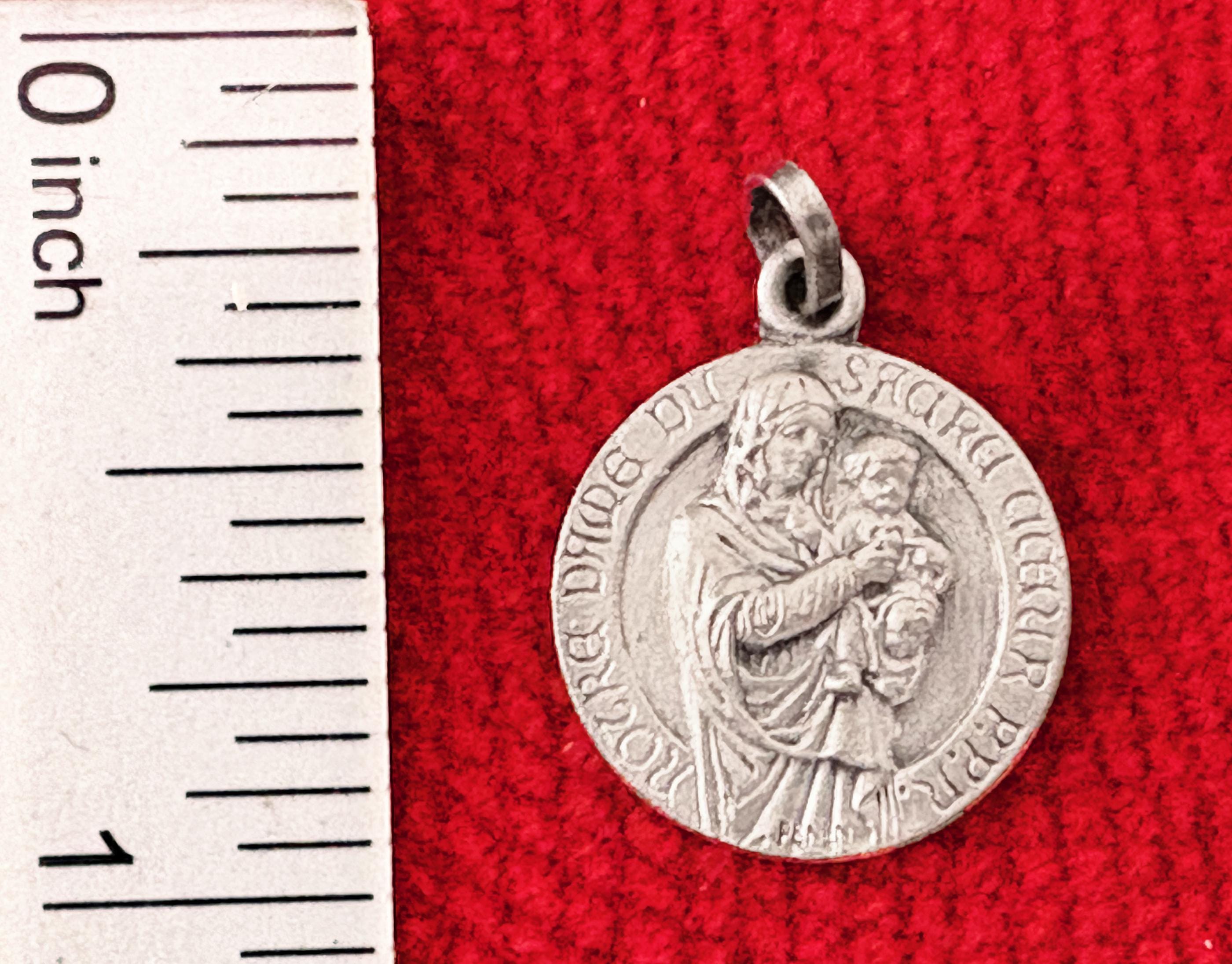 Vintage French Virgin Mary Medal PENIN Signed, Our Lady of Sacred Heart ...