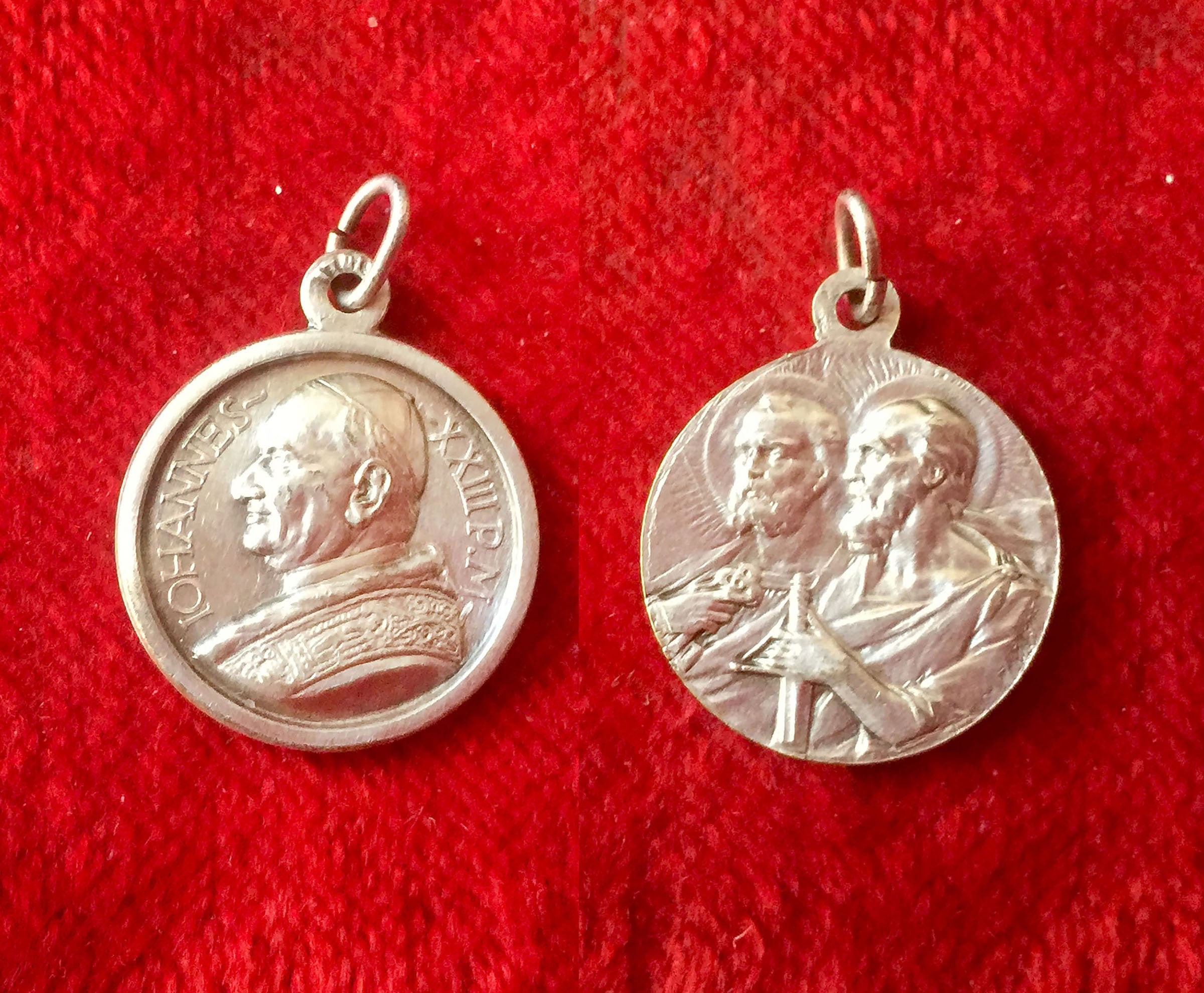 Médaille Vintage Pape Jean Xxiii, Saint Pierre et Paul, Français, Catholique, Médaille Religieuse Vi