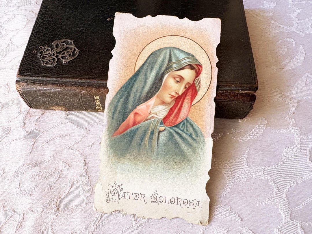 Antique French Virgin Mary Holy Card Mater Dolorosa, Our Lady of ...