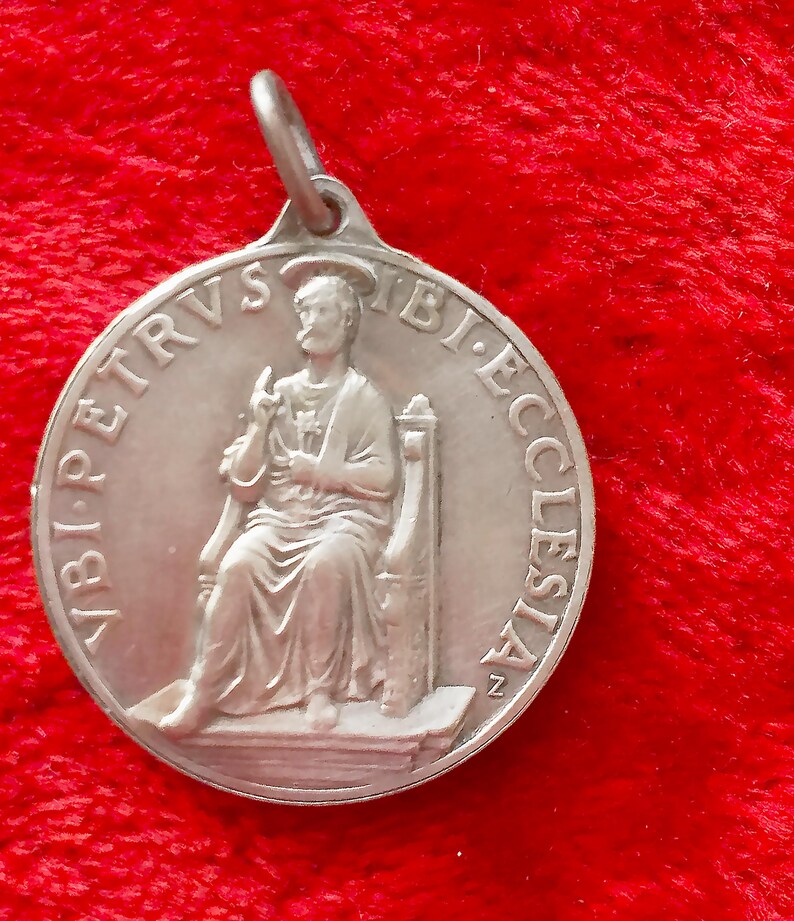 Vintage Pope Pius XII Medal, Catholic Pendant of Pope Collection Signed
