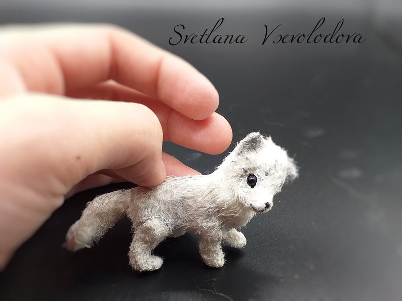 SOLD ON ORDER Miniature Arctic Fox plush toy