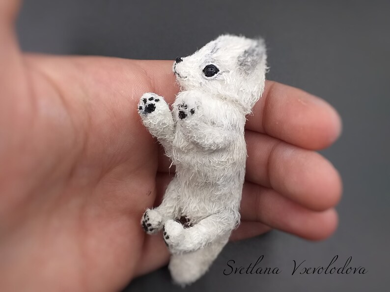 SOLD ON ORDER Miniature Arctic Fox plush toy