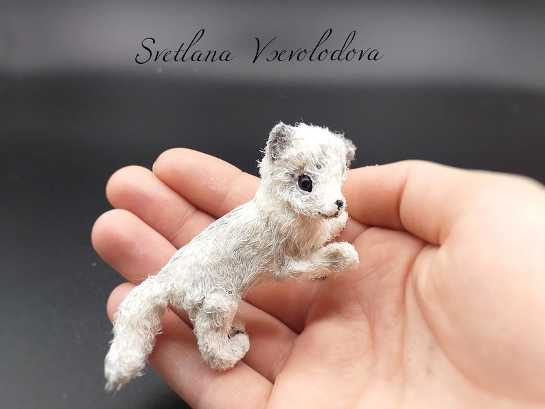 SOLD ON ORDER Miniature Arctic Fox plush toy